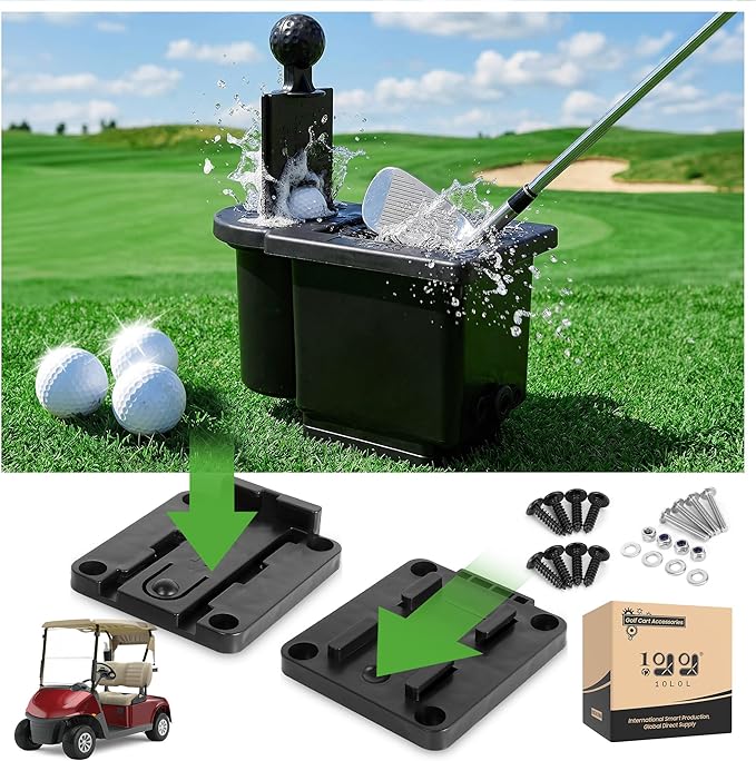 10L0L Golf Cart Ball Washer and Club Cleaner Kit, Detachable Golf Club Head and Ball Washer Golf Cleaner for EZGO Club Car Yamaha