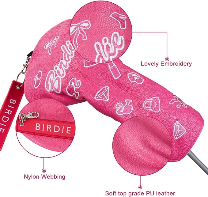 Craftsman Golf Lipstick Diamond Handbag Bow Pink 460 CC Golf Driver Headcover Mallet Blade Putter Covers Gift for Women