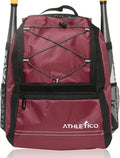 Athletico Youth Baseball Bag - Bat Backpack for Baseball, T-Ball & Softball Equipment & Gear | Holds Bat, Helmet, Glove | Fence Hook