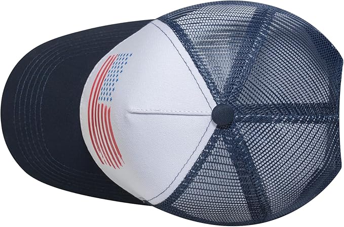 Baseball Cap, American Flag Trucker Hat for Men Women, Breathable Adjustable Fit Outdoor Mesh Snapback Hats
