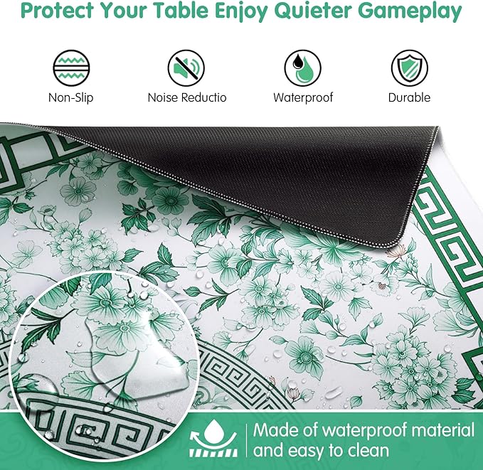 Mahjong Mat for Table 33x33 Inch, Noise-Reducing American Mahjong Mat, Mahjong - Image 4