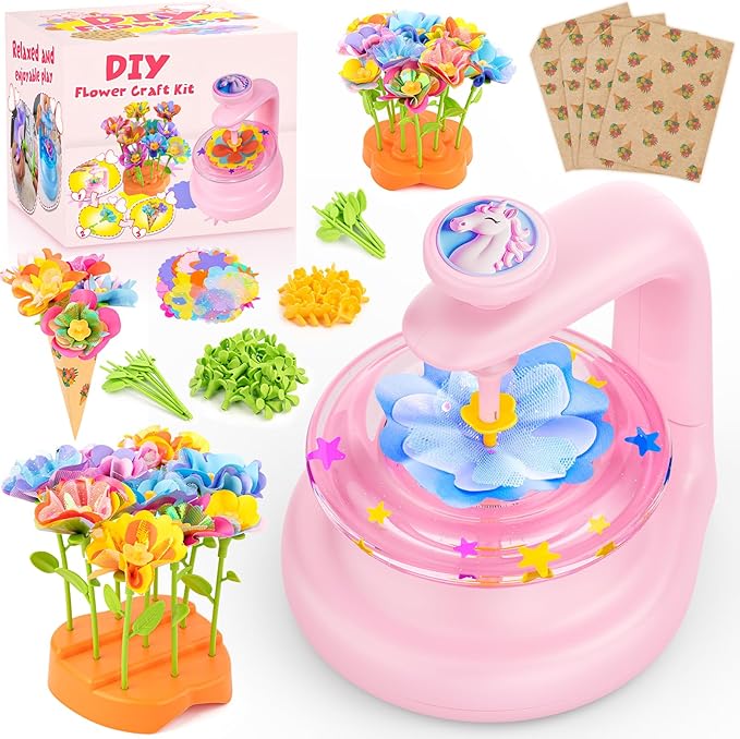 cosone Crafts Kits for Kids Ages 4-8, DIY Fabric Flower Bouquet Kit for 5 6 7 8 by Cosone