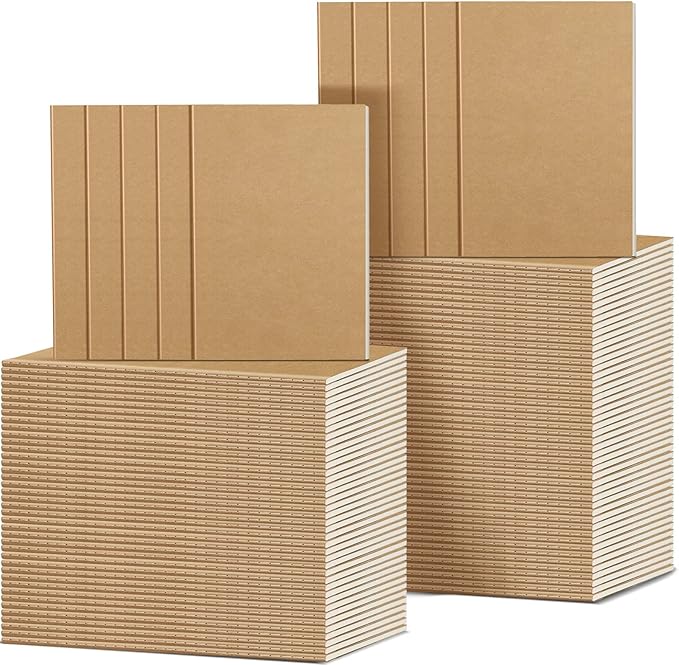 Handepo 100 Pack Composition Notebooks A5/A6 Ruled Lined Composition Kraft by Handepo