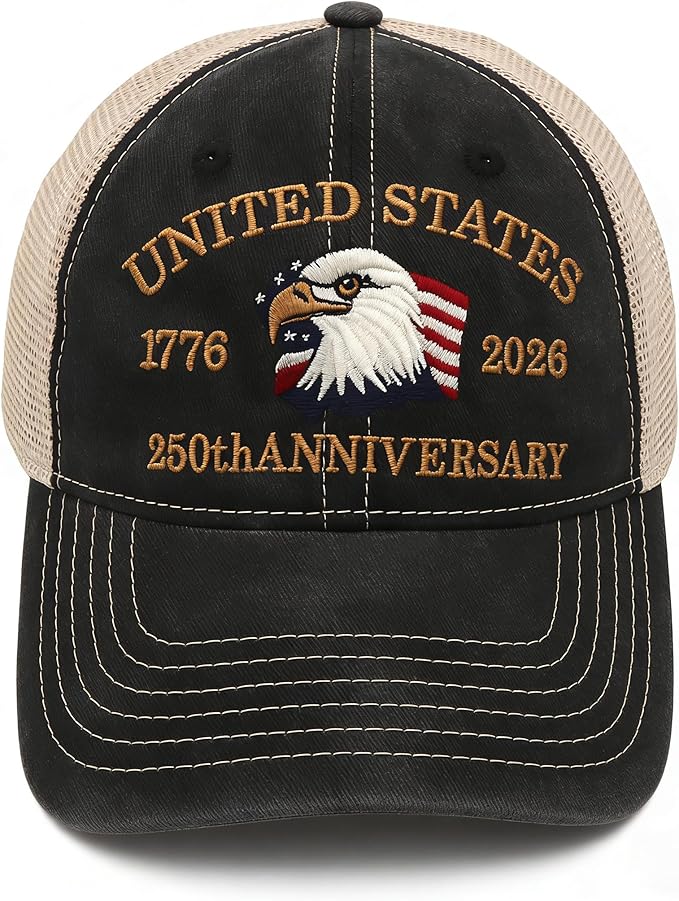 United States 250th Anniversary Hat, USA Baseball Cap 1776-2026 American Eagles Hat Patriotic Embroidered Hats for Men Women