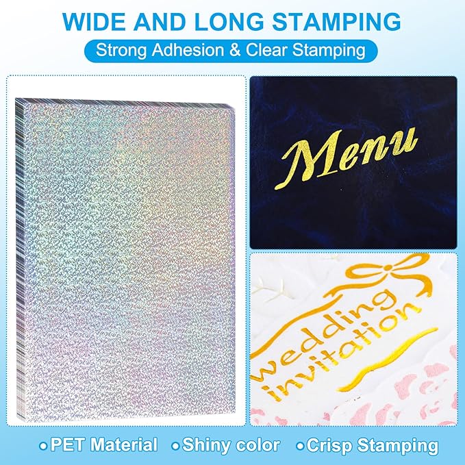 PATIKIL 11.7x8.3" Hot Stamping Foil Paper Sheet, 20 Sheets A4 Heat Transfer Hot - Image 3