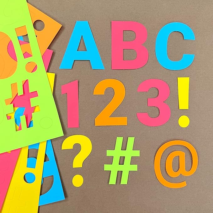 209 Pcs 3" Bright Bulletin Board Letters & Numbers, Punctuation, US Made Card - Image 2