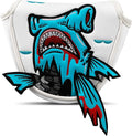 Big Crazy Golf Head Covers, Golf Club Covers Funny, Driver Headcovers, Golf Club Covers, Fairway Woods Head Covers, Hybrids Headcover, Putter Cover with Soft Lining for Golf Gift Hammerhead Sharks