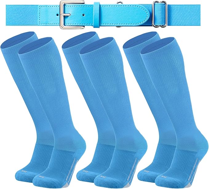 Youth Elite Baseball/Softball Socks & Belt Combo (3 Pairs of Socks with 1 Belt)