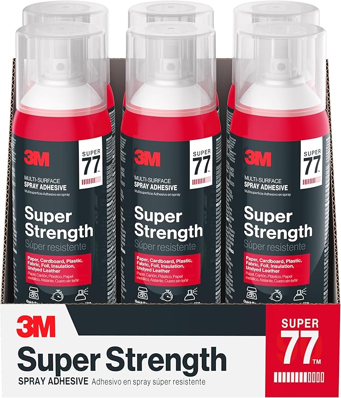 3M Super 77 Multi-Surface Spray Adhesive, 7.35 oz., Low VOC, Quick Bond - Image 7