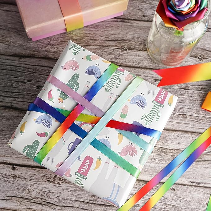 MEEDEE Rainbow Satin Ribbon - Image 4