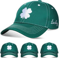 Tigeen 4 Pcs St Patricks Day Clover Caps Shamrock Hat Ireland Irish 4 Leaf St. Patrick's Day Hat Gift Men Women Baseball Cap