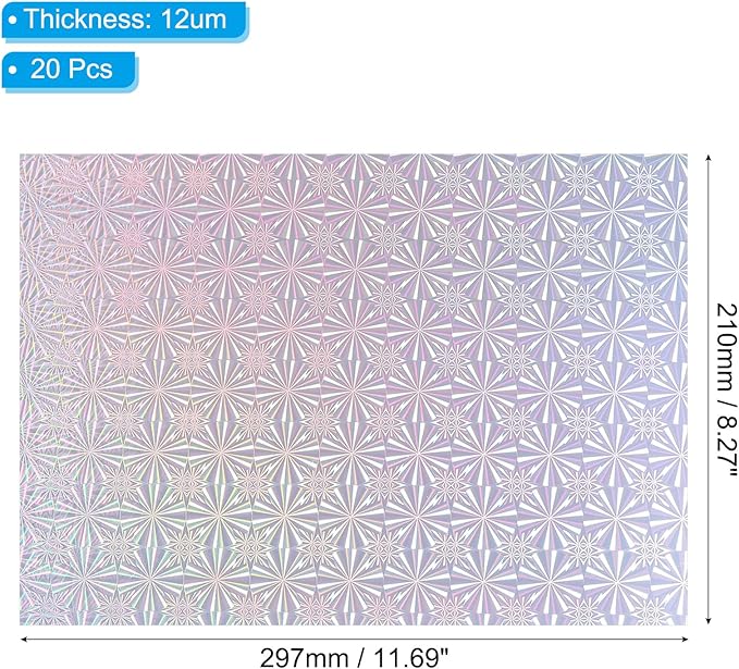PATIKIL 11.7x8.3" Hot Stamping Foil Paper Sheet, 20 Sheets A4 Heat Transfer Hot - Image 2