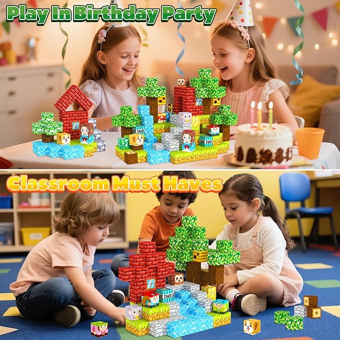 Magnetic Blocks, Magnet Cubes Building Blocks Toddler Travel Toys - Image 5