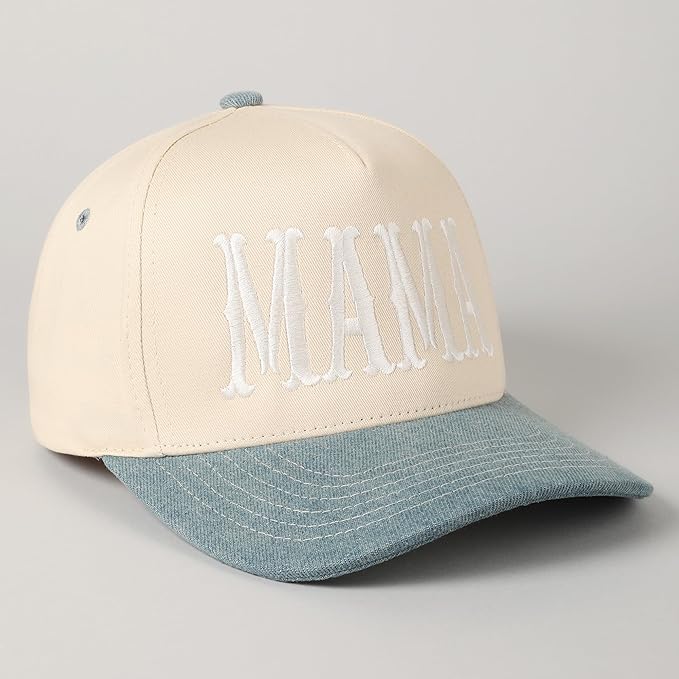 MIRMARU Two-Tone Vintage Canvas Trucker Hats for Men & Women, Adjustable Size Baseball Caps with Trendy Embroidered Design