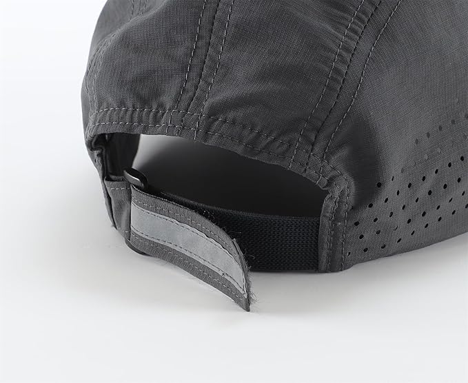 Connectyle Men's Breathable Run Hat Quick Dry Reflective Sport Cap Adjustable Lightweight Baseball Hat Unstructured Design