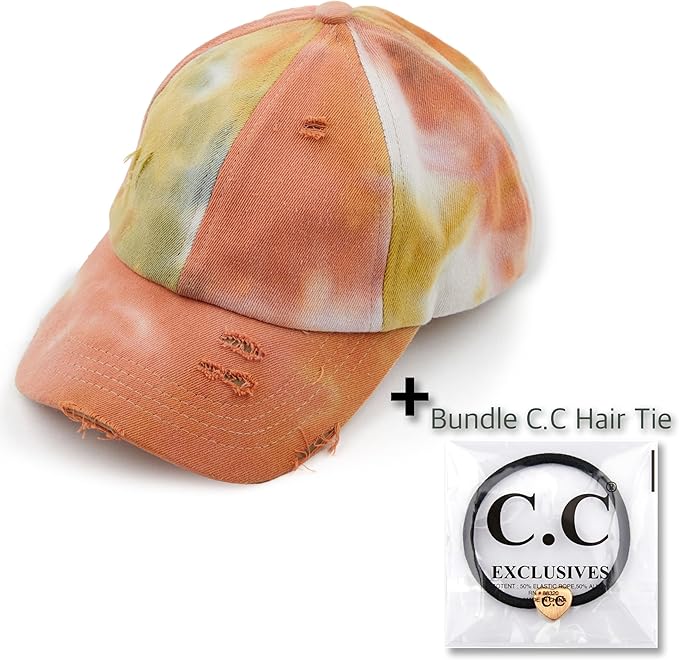 C.C Ponycap Messy High Bun Ponytail Adjustable Glitter Mesh Trucker Baseball Cap