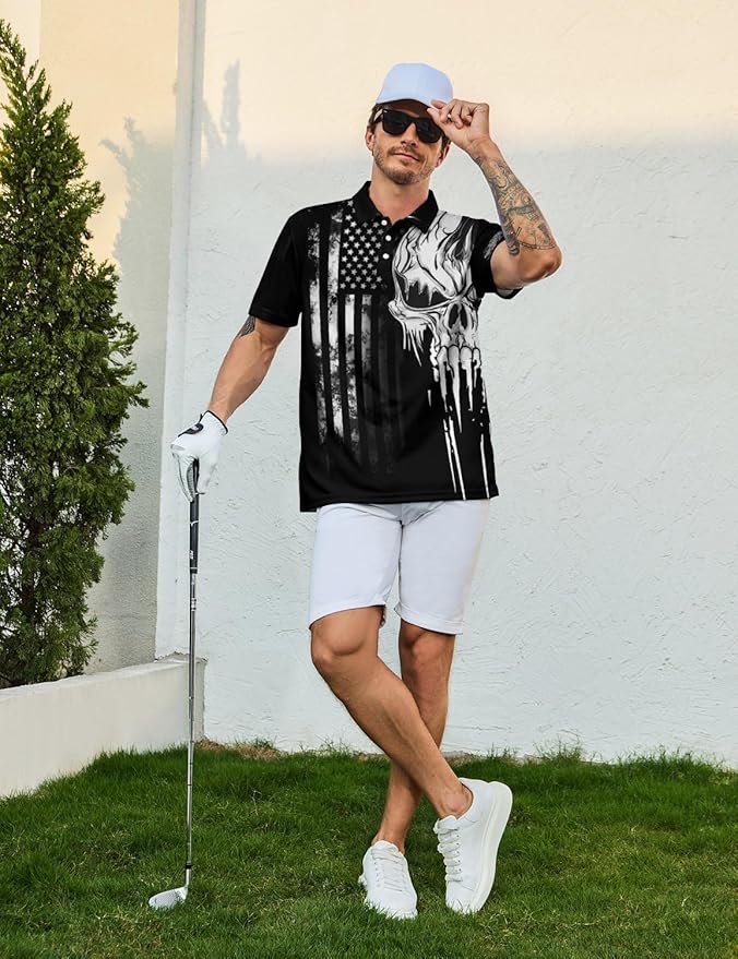 Mens Golf Shirts Golf Polo Shirts for Men Short Sleeve Polo Shirts Golf Gifts