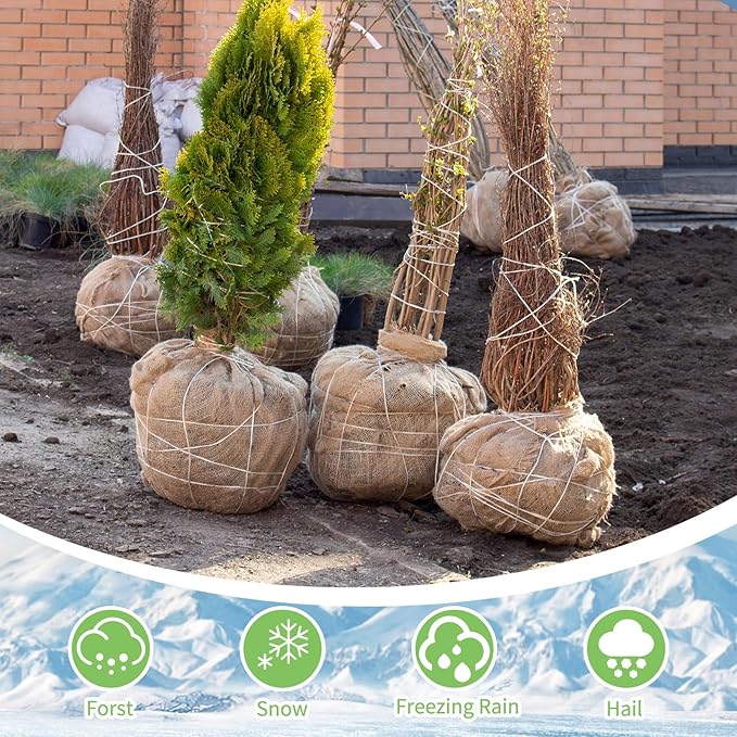Garden Burlap Roll, Seed Cover, Weed Barrier, Aisle Runner Plant Cover Tree - Image 4