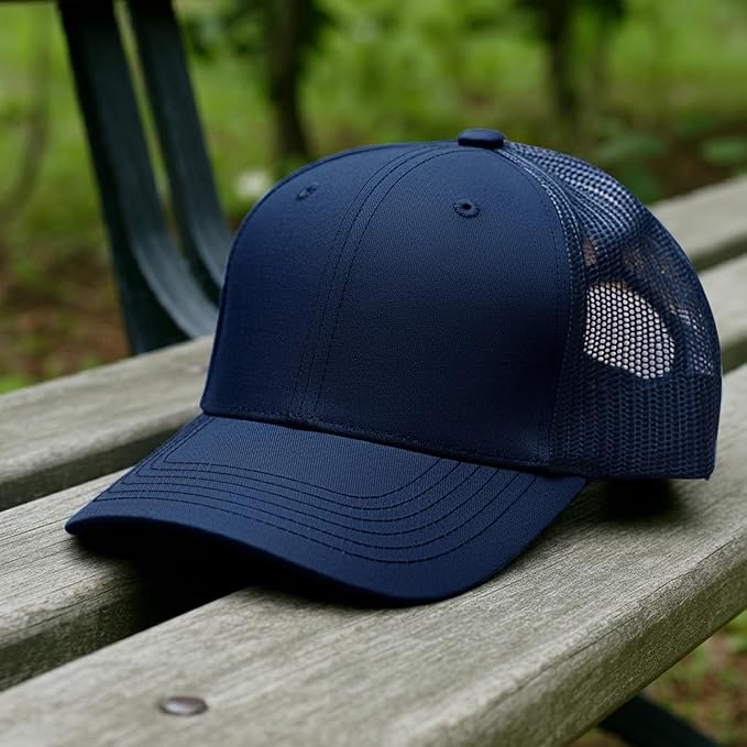 Falari Trucker Hat Baseball Cap Structured Plain Design 6 Panel, Adjustable Size