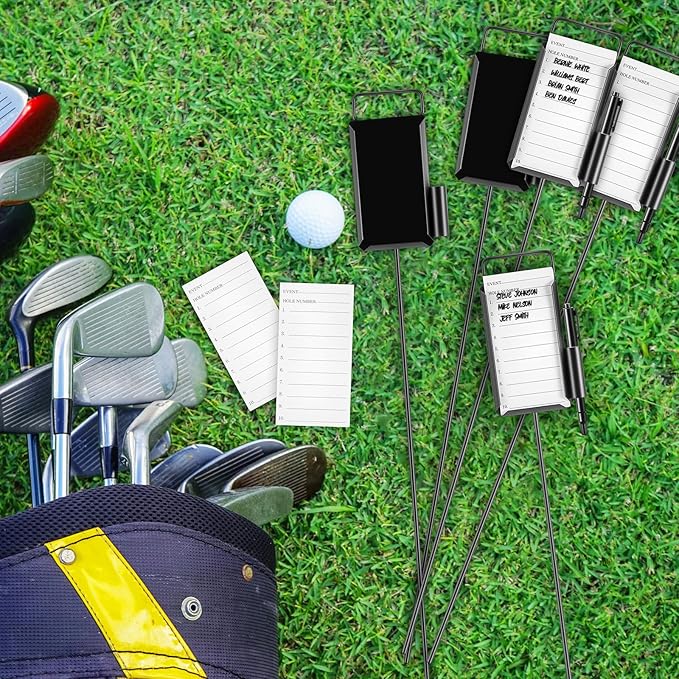 Shappy 4 or 6 Pack Golf Metal Proximity Marker Closest to The Pin Ctp Marker with Black Pens 1 Pcs (50 Sheets) Cards for Golf Marking for Long Drive Putting Competition