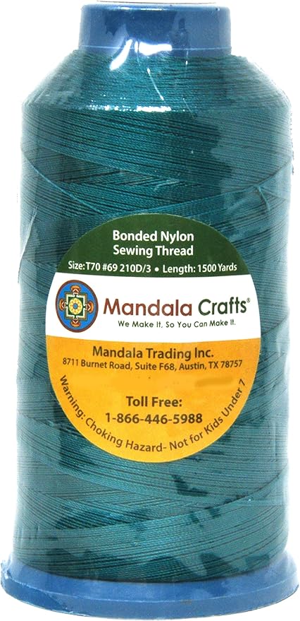 Mandala Crafts Bonded Nylon Thread Teal Heavy Duty Sewing Threads - Image 2