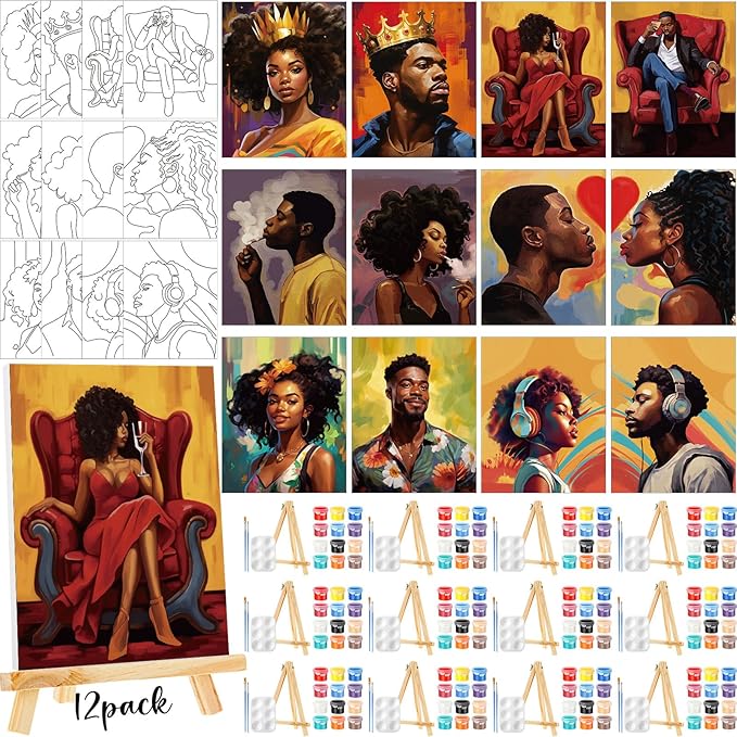 Zhanmai 12 Pack Pre Drawn Canvas by Zhanmai