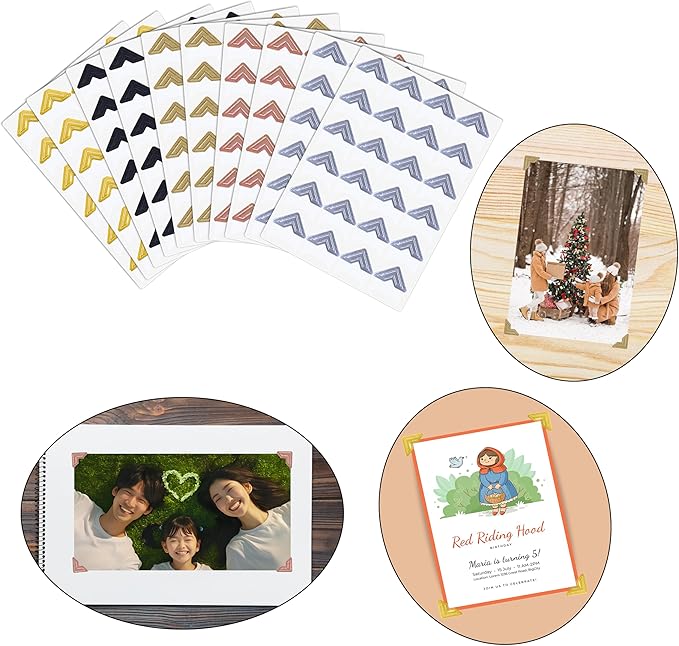 240 Pieces Photo Corners Self Adhesive Photo Corner Stickers, Picture Mounting - Image 5