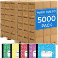 Rosmonde 5000 Pack Composition Notebooks Bulk, Wide Ruled, 200 Pages, 9-3/4 x by Rosmonde