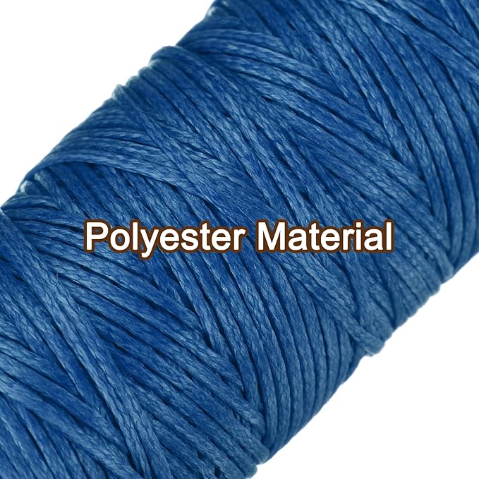 uxcell Leather Sewing Waxed Thread, 55 Yards / 50m 0.8mm 150D Flat Polyester - Image 3