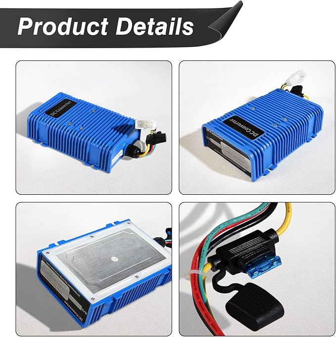 Golf Cart Voltage Reducer, 36 or 48V to 12V DC Converter 30A/350Watt Compatible with EZGO Club Car Yamaha, Universal DC Step Down Converter