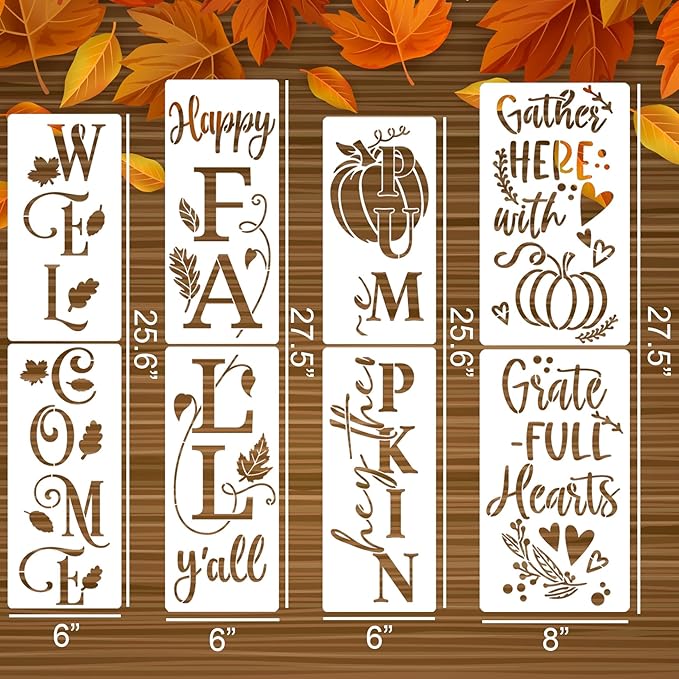 Fall Stencils for Painting on Wood Happy Fall Y’All Stencil Reusable Hey There - Image 2