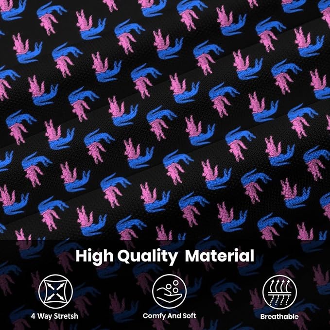 HUURAY Funny Golf Polos for Men Funny Print Short Sleeve Shirts Quick Dry Polo Shirts Hawaiian Shirt Performance Golf Outfits