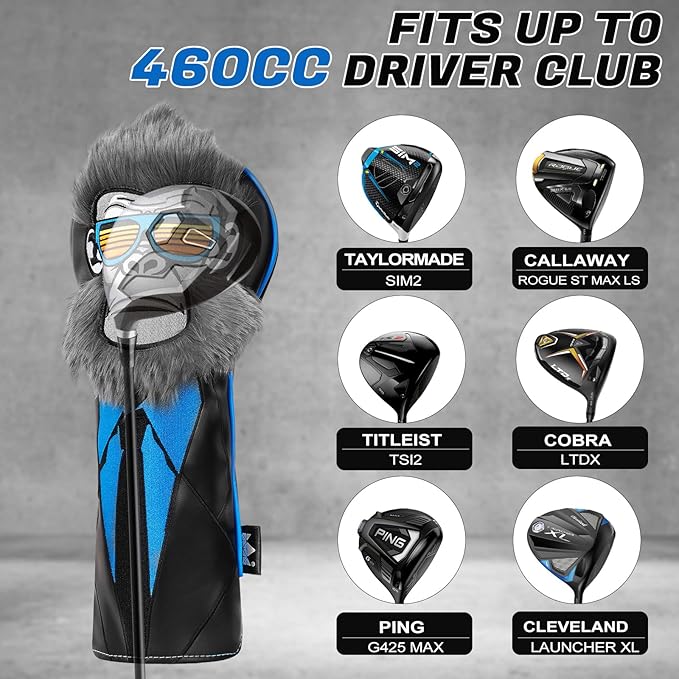 Craftsman Golf Gorilla with Suits Want to Take a Vacation 460CC Driver Headcover Fairway Wood Hybrid Blade Mallet Putter Cover Gift for Men