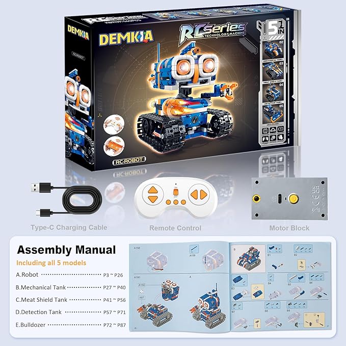 5in1 STEM Robot Building Kit, Science Kit Coding Robots Toy Set, Birthday Gifts - Image 7