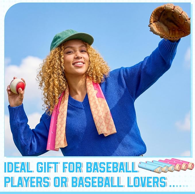 FuWeave 24 Pcs Sports Cooling Towels Baseball Basketball Softball Breathable Soccer Football Volleyball Microfiber Ice Towel Fast Drying for Party Favors Team Gift (Ice Cream Drip,40 x 12 Inch)