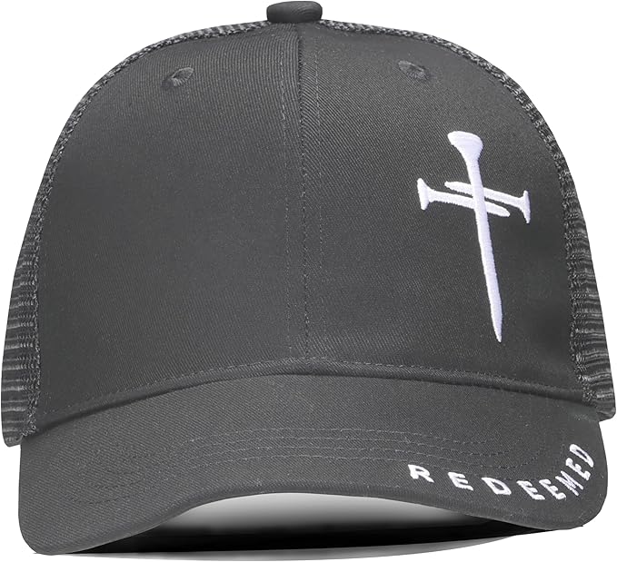 Christian Hats for Men Women with Gift Box, Embroidered Three Nails Cross Baseball Caps, Adjustable Mesh Outdoor Hat