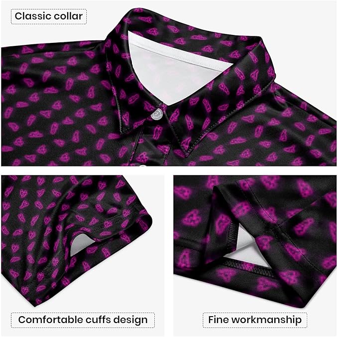 Golf Polo Shirts for Men Funny Print Short Sleeve Golf Shirts Performance Golf Polos