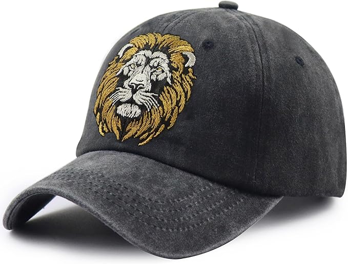 Unisex Adjustable Animal Hat for Men Women, Classic Cotton Wild Animals Embroidered Baseball Cap