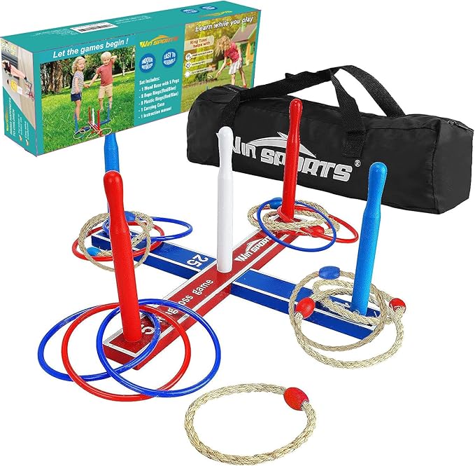 Premium Wooden Ring Toss Game Set by WinSPORTS