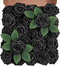 Artificial Flowers Foam Fake Roses 25pcs Black Roses by Unknown