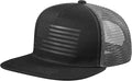 UALON Baseball Cap, Snapback Trucker Hat for Men & Women with American Flag and Adjustable, Breathable Mesh, Flat Bill Hats
