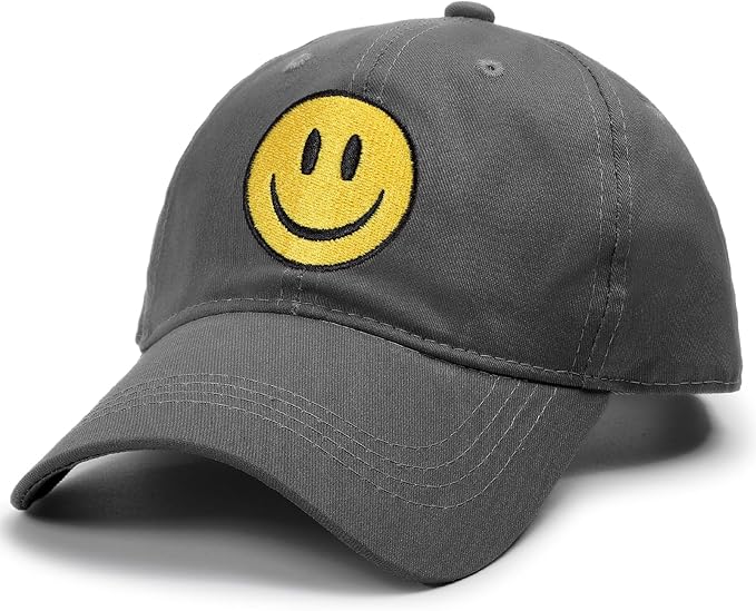 Smile Face Baseball Cap for Women Men Cute Baseball Caps Unstructured Cotton Dad Hat