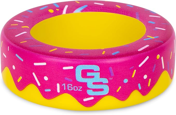 GoSports Baseball and Softball Bat Donut - 16 oz Baseball Drip Bat Weight for Youth and Adult - Blue or Pink