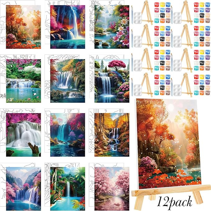 Zhanmai 12 Pack Pre Drawn Canvas by Zhanmai
