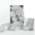 HUIHUANG Silver Glitter Wired Ribbon by HUIHUANG