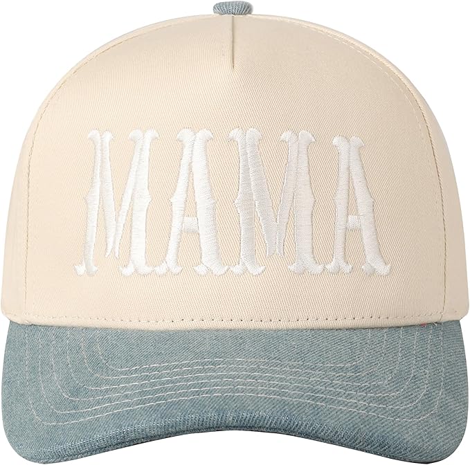 MIRMARU Two-Tone Vintage Canvas Trucker Hats for Men & Women, Adjustable Size Baseball Caps with Trendy Embroidered Design
