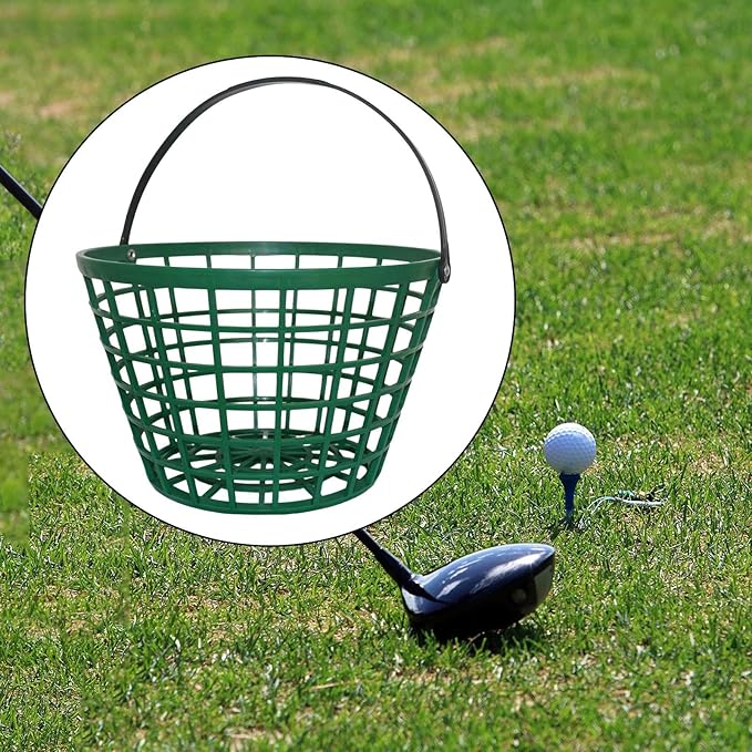 SM SunniMix Unbreakable Golf Ball Basket, Golfball Container with Handle Ball Holder Contains 25/50/100 Balls Range Accessories