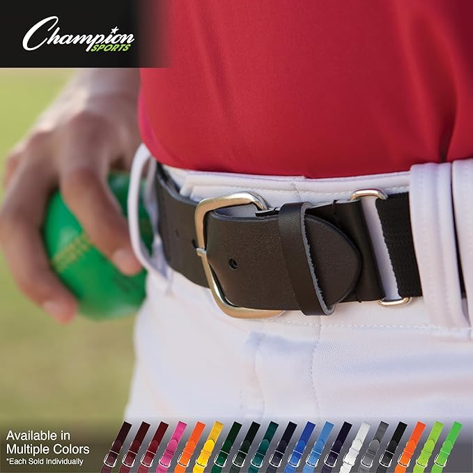Champion Sports Baseball & Softball Belt – Stretch Fit Uniform Belt for Youth & Adult Players, Multiple Colors