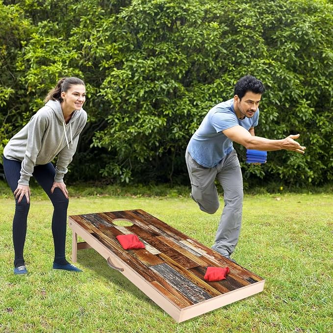 Solid Wood Vintage Cornhole Game Set, Two 4'x2'Cornhole Boards, 8 Cornhole Bags - Image 5