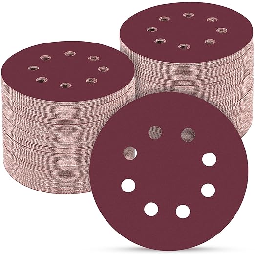 100 PCS 5 Inch Sanding Discs 1500 Grit, Round Hook and Loop Sandpaper by POTUINOM